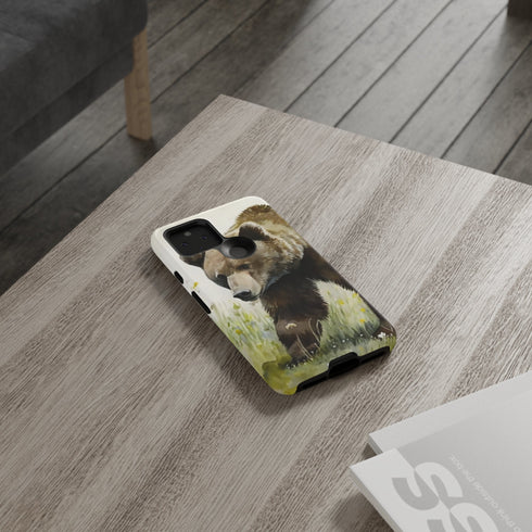 Grizzly Bear in a Field - Impact Resistant Phone Case